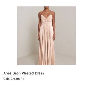 ALC Aries Satin Pleated Dress (Color: Cala Cream, Size: 4)